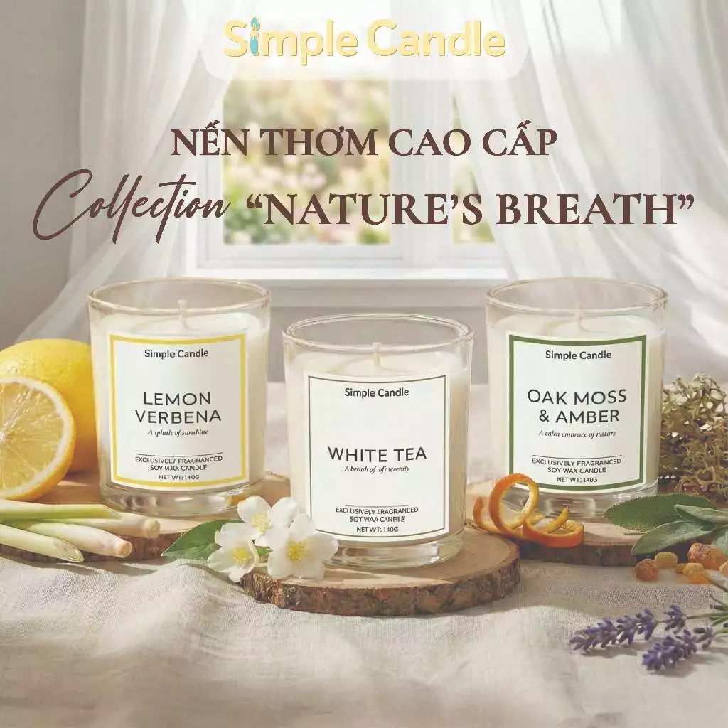 Nến Thơm Khử Mùi Simple Candle – BST Nature’s Breath – 140G